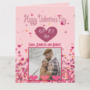 Tarjeta Día de San Valentín Foto Personalizada Corazones R