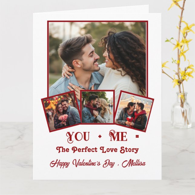 Tarjeta Día de San Valentín fotográfico personalizado (flor amarilla)