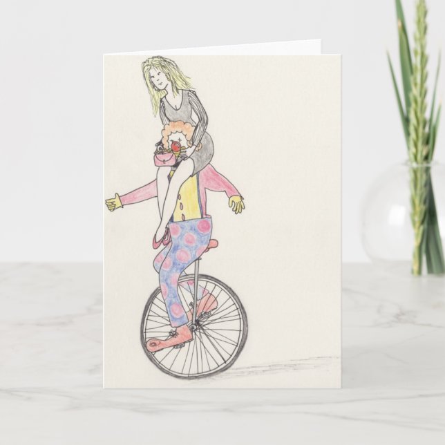 Tarjeta Día de San Valentín Funny Clown Romance Personaliz (Anverso)