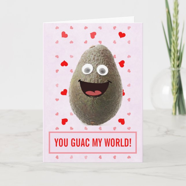 Tarjeta Día de San Valentín Funny Cute Aguacate (Anverso)