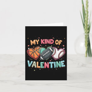 Tarjeta Día de San Valentín Fútbol Baloncesto Béisbol Dive