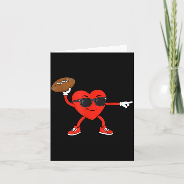 Tarjeta Día de San Valentín Fútbol Corazón Jugando (Anverso)