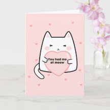 Día de San Valentín gato corazones rosas te tuve e