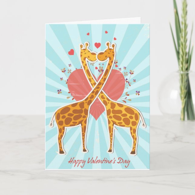 tarjeta día de San Valentín giraffes (Anverso)