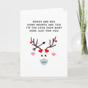 Tarjeta Día de San Valentín gracioso 2021 Love Deer Poem