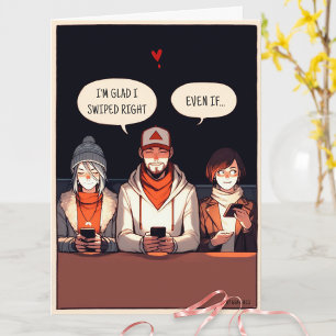 Tarjeta Día de San Valentín gracioso de citas en línea con