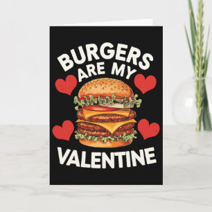 Tarjeta Día de San Valentín Hamburguesas Divertidas Son Mi