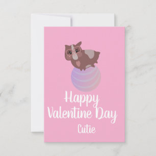Tarjeta Día de San Valentín Hamster Rosa Lindo
