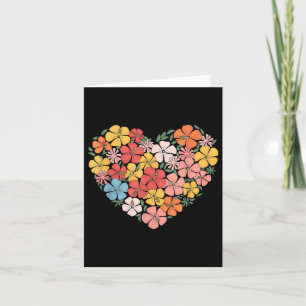 Tarjeta Día de San Valentín hawaiano Hibiscus Flower Hearp