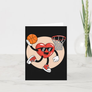 Tarjeta Día de San Valentín Heart Dunking Basketball 2