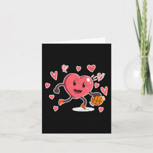 Tarjeta Día de San Valentín Heart Dunking Basketball Playe