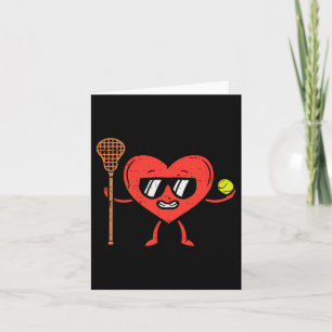 Tarjeta Día de San Valentín Heart Lacrosse Funny Hombres D