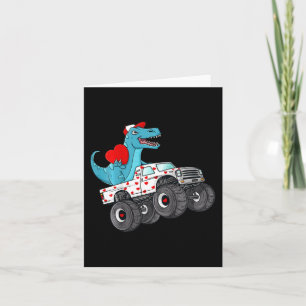 Tarjeta Día de San Valentín infantil T Rex Monstruo Camión