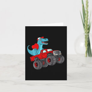 Tarjeta Día de San Valentín infantil T Rex Monstruo Camión
