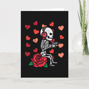 Tarjeta Día de San Valentín Jugador Esqueleto Juegos Hombr