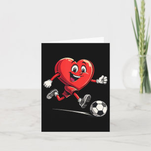 Tarjeta Día de San Valentín Jugando Fútbol Para Niños