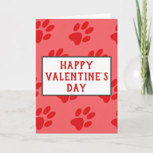 Tarjeta Día de San Valentín La Mejor Mamá Perro Huellas de