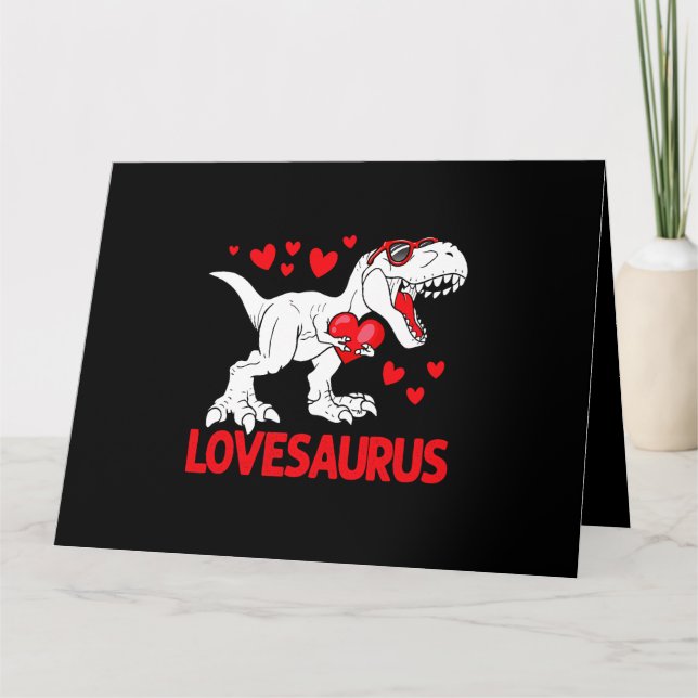 Tarjeta Día de San Valentín Lovesaurus Dinosaur Trex Love  (Anverso)