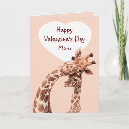 Tarjeta Día de San Valentín Mamá Diversión Giraffe Animal