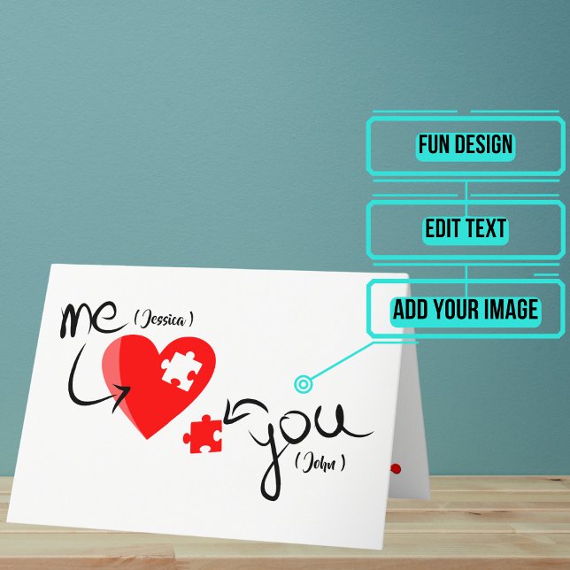 Tarjeta día de San Valentín "Me completa" (Want to send your Valentine a card that is unique to only the two of you? This is the card for you!)