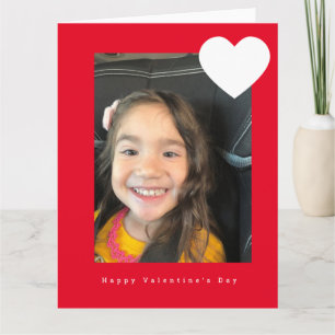 Tarjeta Día de San Valentín Minimalista Foto Corazón Blanc