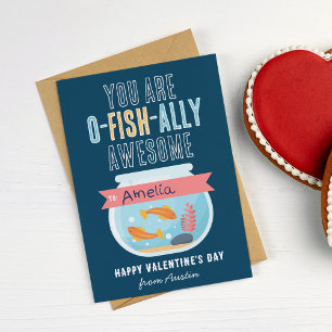 Tarjeta Día de San Valentín O-Fish-Ally Awesome Cl
