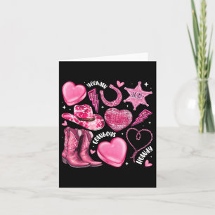 Tarjeta Día de San Valentín Occidental Vaquera Disco Coraz