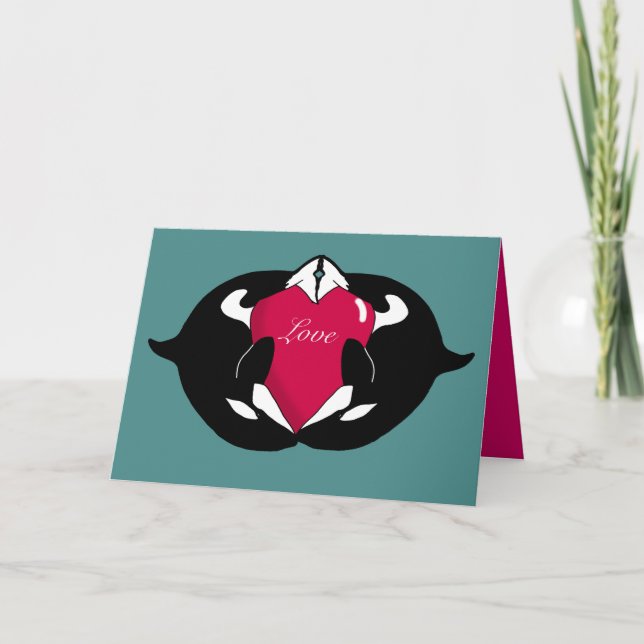 Tarjeta Día de San Valentín Orca (Anverso)