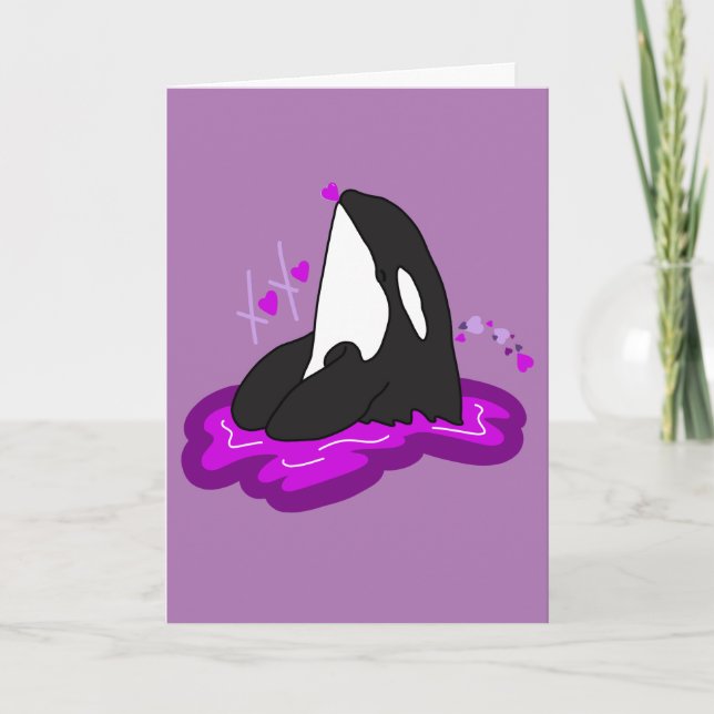 Tarjeta Día de San Valentín Orca (Anverso)