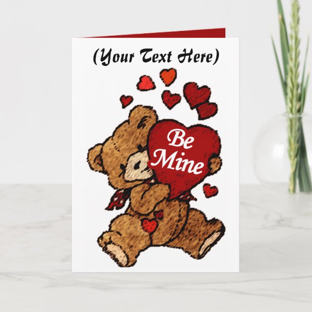 Tarjeta Día de San Valentín, osito de peluche, per (Anverso)