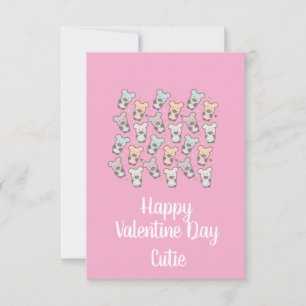Tarjeta Día de San Valentín Ositos Lindos Rosados Postres