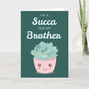 Tarjeta Día de San Valentín para Brother with Kawaii Succu