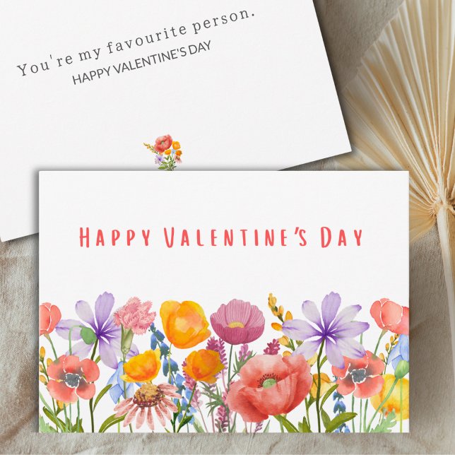 Tarjeta Día de San Valentín para esposa - Flores rosadas y (Subido por el creador)
