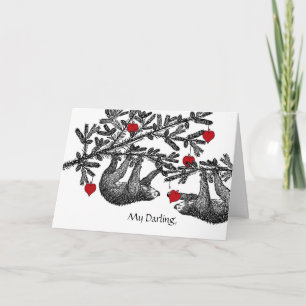 Tarjeta Día de San Valentín para Esposo, Perezosos y Coraz