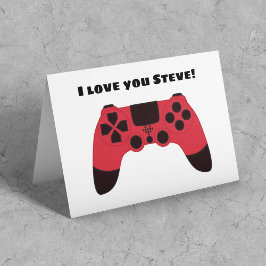 Tarjeta Día de San Valentín para Gamer Te Amo Nombre de Ju