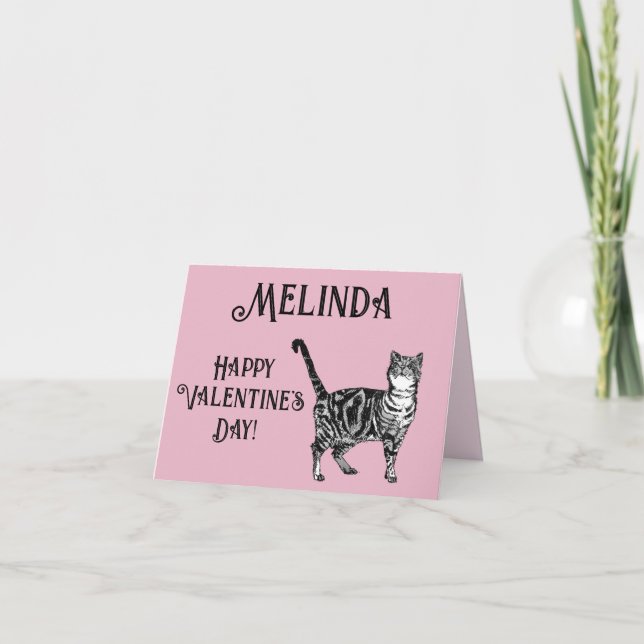 Tarjeta Día de San Valentín para gatos de la mesa  (Anverso)