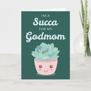Tarjeta Día de San Valentín para mi madrina con suculenta