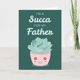 Tarjeta Día de San Valentín para mi padre con Kawaii Succu