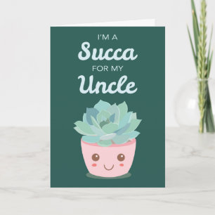 Tarjeta Día de San Valentín para mi tío con Kawaii Suculen