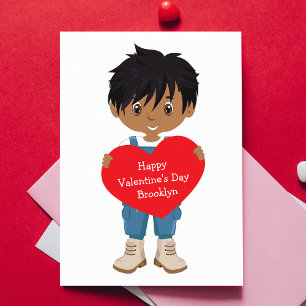 Tarjeta Día de San Valentín para niños multiculturales