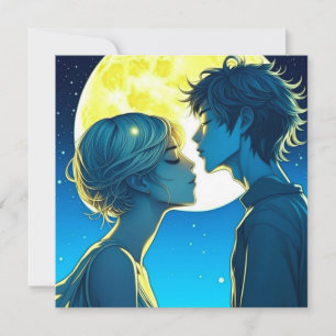 Tarjeta Día de San Valentín para pareja de anime romántico