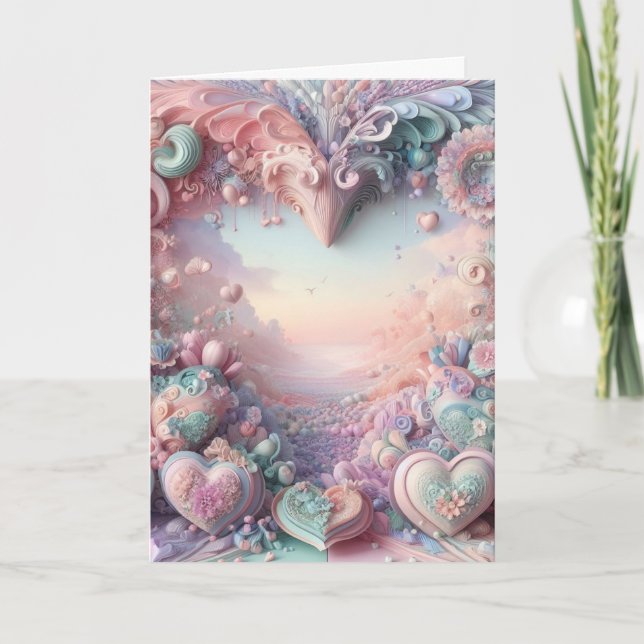 Tarjeta Día de San Valentín Pastel Whimsy (Anverso)