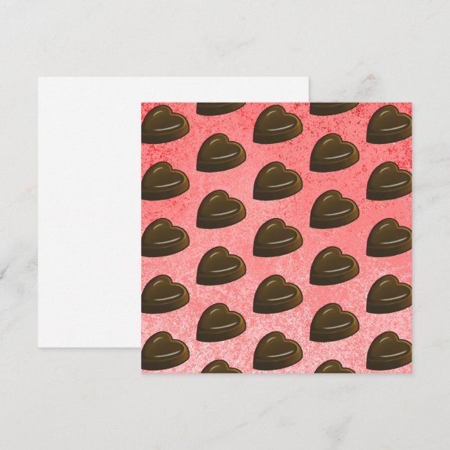 Tarjeta Día de San Valentín Patrón de Corazón de Chocolate (Anverso / Reverso)