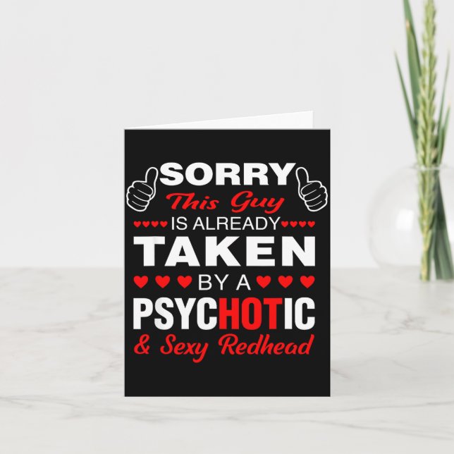 Tarjeta Día de San Valentín Pelirroja Lo Siento Este Chico (Anverso)