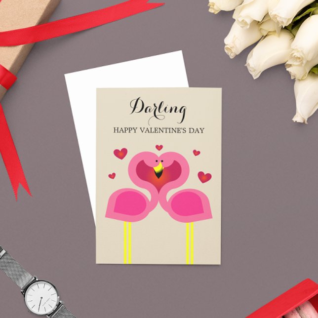 Tarjeta Día de San Valentín personalizada Flamingo (Subido por el creador)