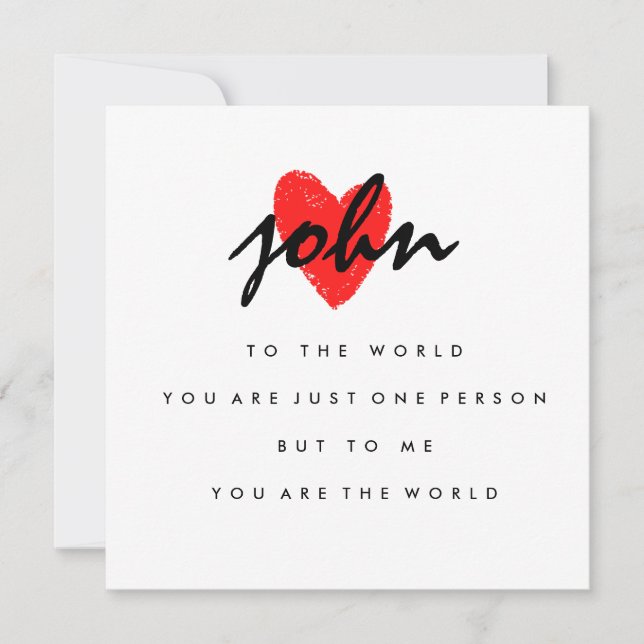 Tarjeta Día de San Valentín personalizada para él (Anverso)
