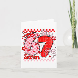 Tarjeta Día de San Valentín Retro a Cuadros Seis Siete Mem