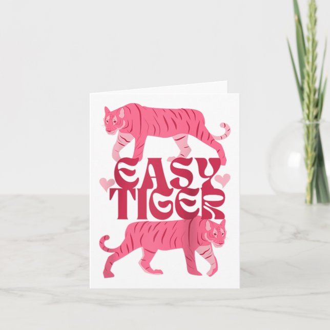Tarjeta Día de San Valentín Retro Easy Tiger Boho Tattoo S (Anverso)