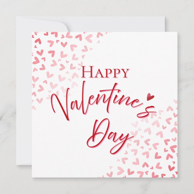 Tarjeta Día de San Valentín Rojo Romántico Personalizado c (Anverso)