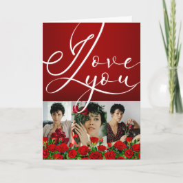 Tarjeta Día de San Valentín Rojo Te Amo Fotografía en Cola